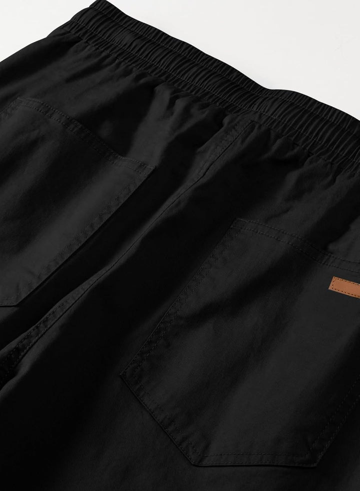JMIERR Kurze Hosen Herren Baumwolle Cargo Shorts Herren Sommer Freizeithose mit Taschen S A Schwarz,