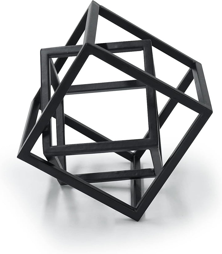 Aoneky Würfel Geometrische Eiserne Statue - Moderner Skulptur für Schlafzimmer, Salon,Haus, Bücherre
