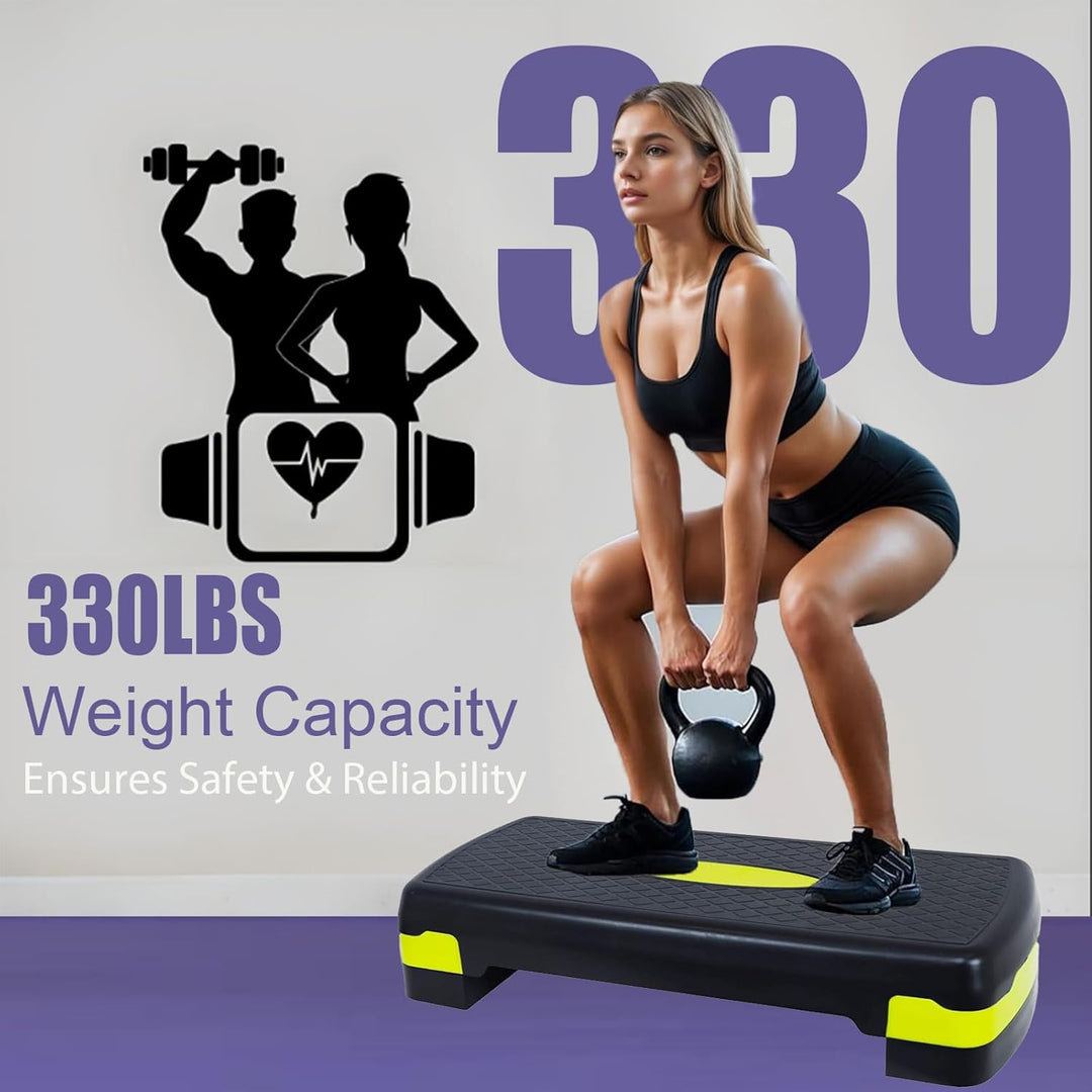 Steppbrett Fitness Aerobic Stepper Höhenverstellbar Step Bench mit 2 Stufen (10/15cm), Hometrainer F