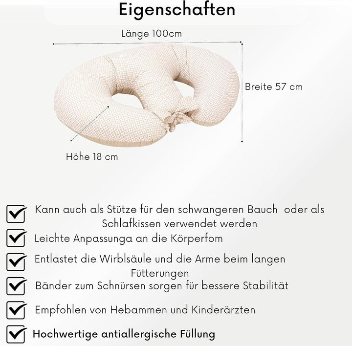 Bellochi Growing in style Stillkissen Zwillinge, Stillkissen XXL, Nursing Pillow - Schwangerschaftsk