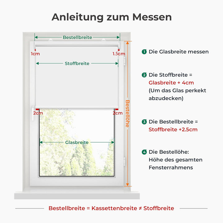 Allesin Elektrische Rollos mit Fernbedienung, Weiss Verdunklungsrollo, B45 x H130 cm weiss, Klemmträ