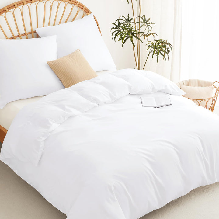 WAVVE Bettwäsche 220x240 3 teilig Weiss - Bettbezug 220 x 240 Set mit Kissenbezüge 80x80 cm, Bettwäs