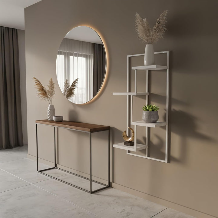 Pflanzregal Wand - Blumenhalter Hängend - RIPIANI Metal Moderne Wand Deko (Weiss, 38x20x80) Weiss 38