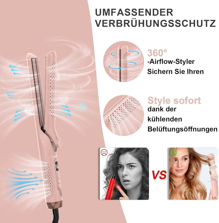 iToncs 2 in 1 Air glätteisen Locken und Glätten mit 360°Kühlluft, Reduziert Hitzeschäden, für schnel