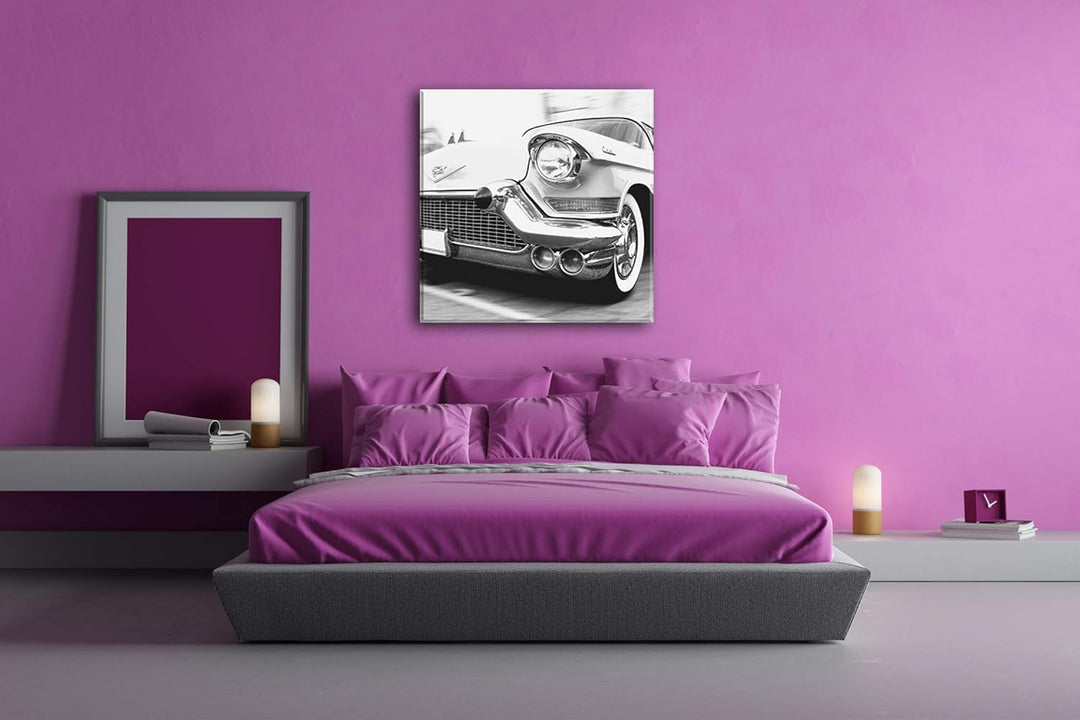 deyoli Ästhetischer Oldtimer im Format: 70x70 Effekt: Schwarz&Weiss als Leinwandbild, Motiv fertig g