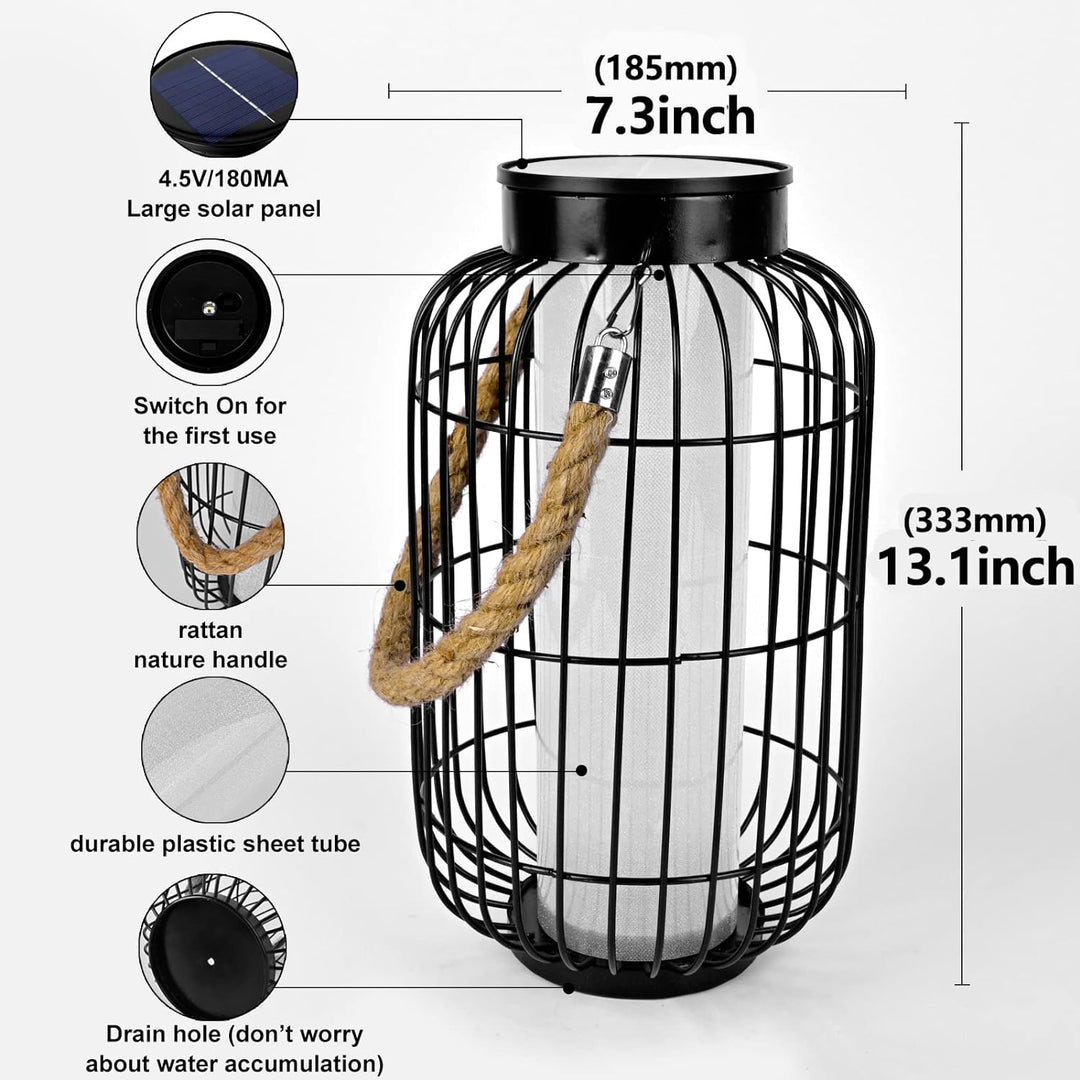 pearlstar Gross Solar Laternen für aussen Metall Hänge leuchten Dekorative Solar Tischlampe Wasserdi
