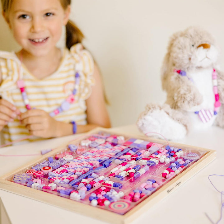 Melissa & Doug Created by Me! Sparkle & Shimmer Beads Holzperlen-Set, 340+ Perlen zur Schmuckherstel
