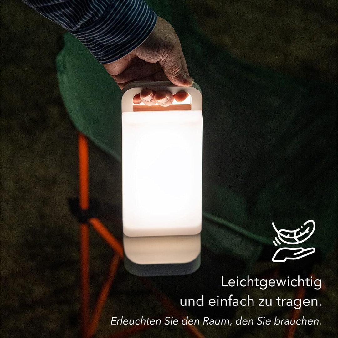 Lepwings LED Campinglampe Solar, Camping Laternen Dimmbar Touch 4400 mAh Notstrombank, IPX4 Wasserdi