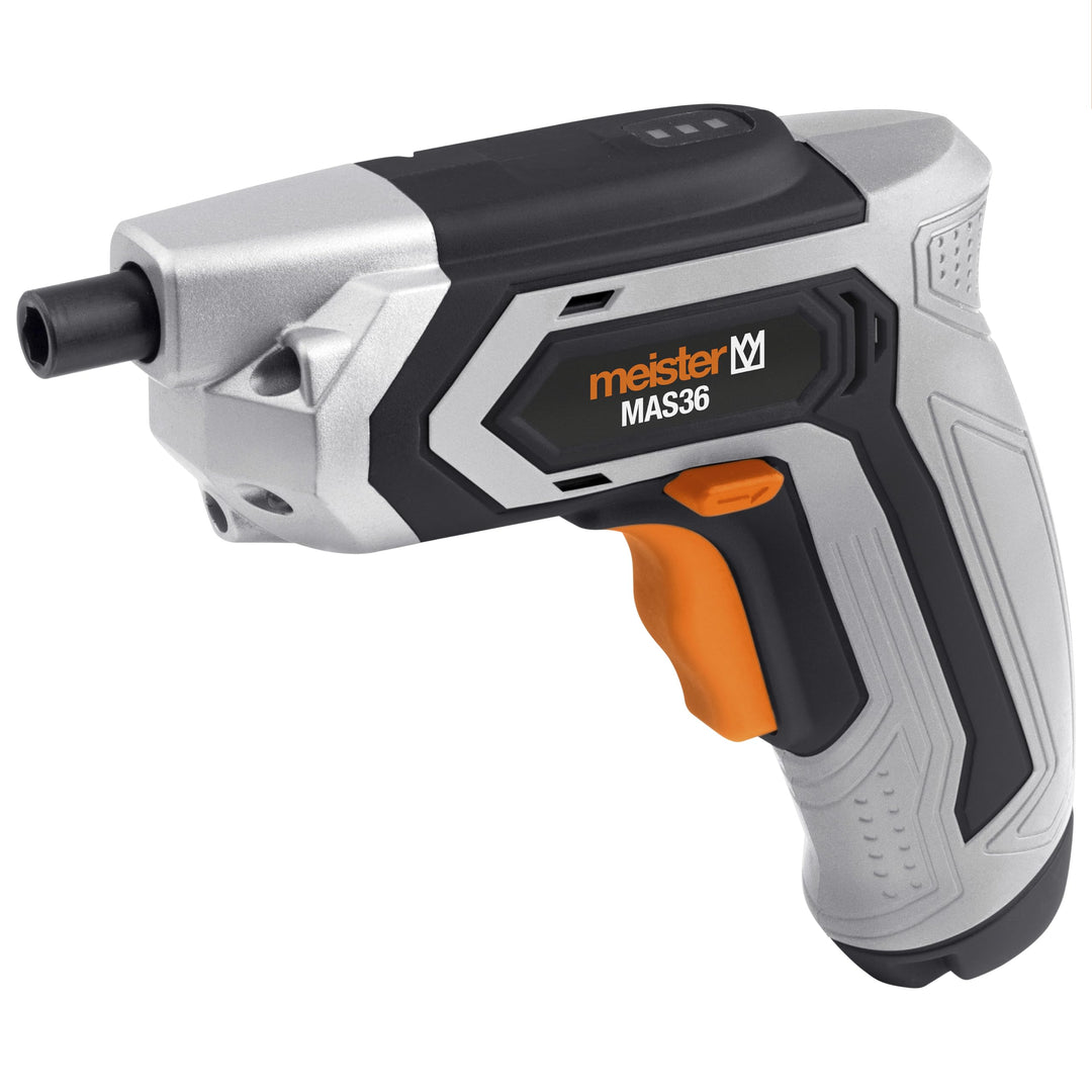 Meister Akkuschrauber 3,6 V, MAS36-2 Ah - LED-Arbeitsleuchte - Magnetische Ablage - Ideal zum Schrau