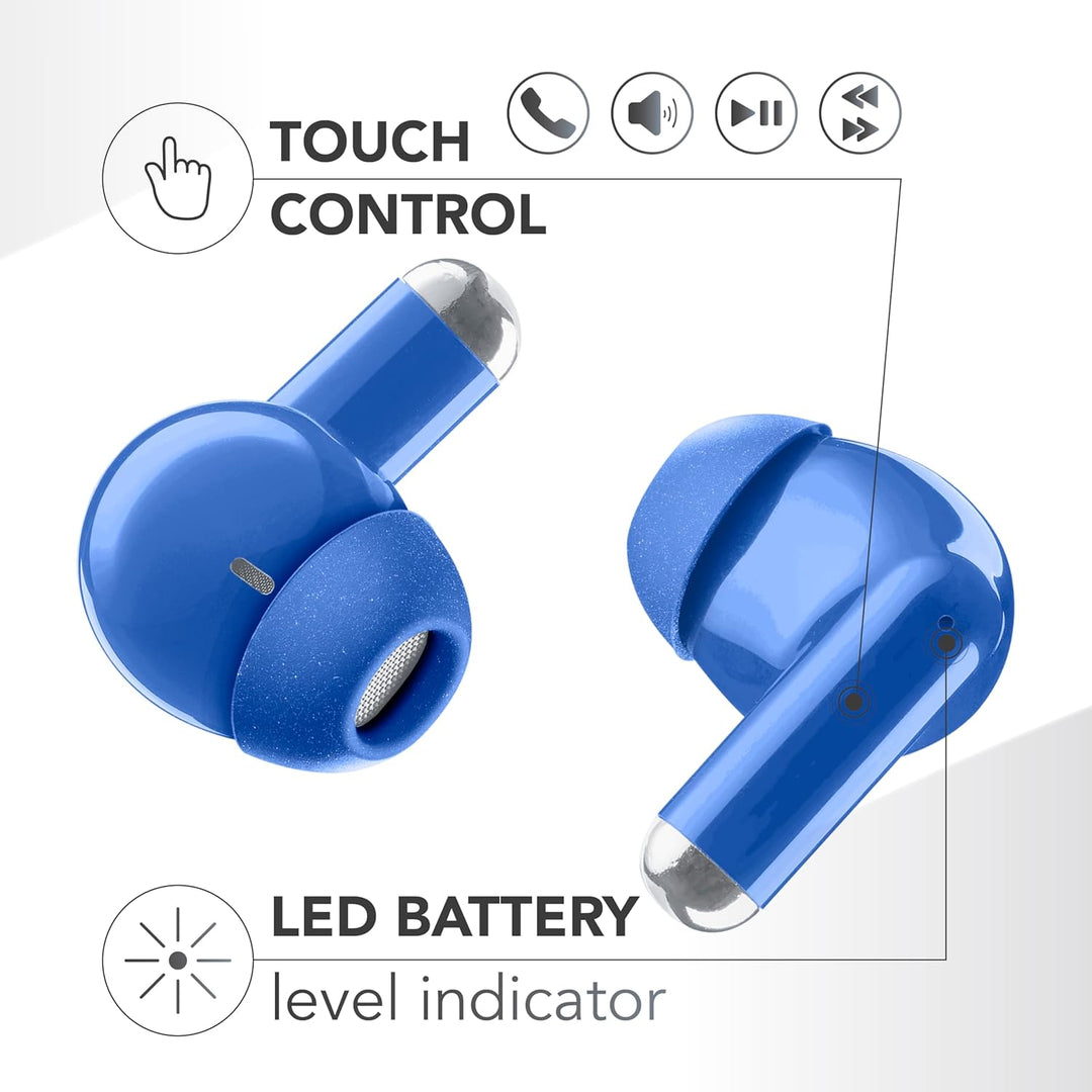 Music Sound Drift Bluetooth In-Ear-Kopfhörer kabellos mit kompaktem, farbenfrohem Case, Auto-Pairing