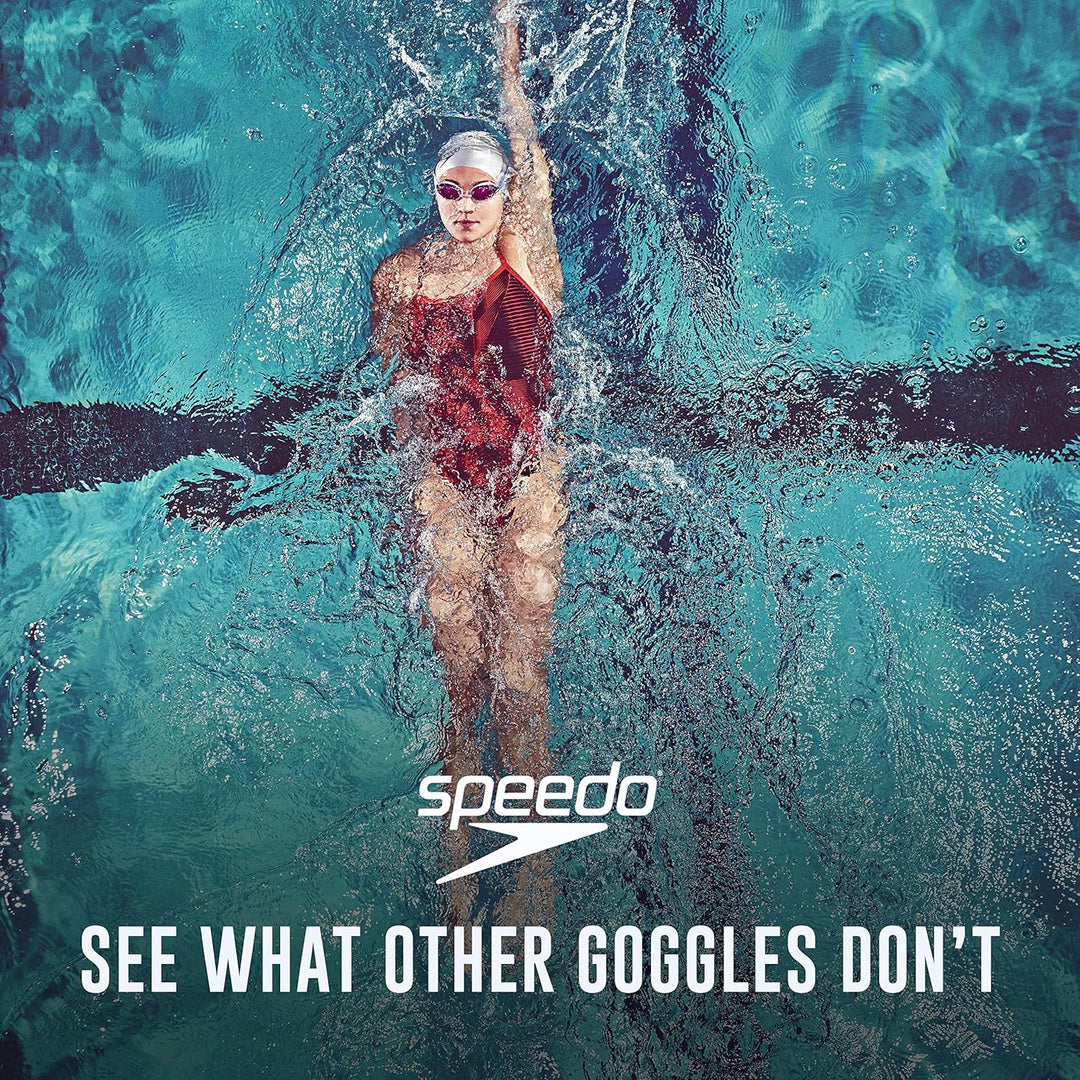 Speedo Vanquisher 2.0 Schwimmbrille, Panorama, blendfrei, beschlagfrei, mit UV-Schutz Regenbogen/Gra