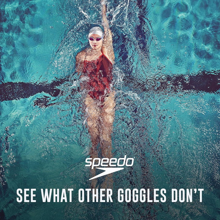 Speedo Vanquisher 2.0 Schwimmbrille, Panorama, blendfrei, beschlagfrei, mit UV-Schutz Regenbogen/Gra