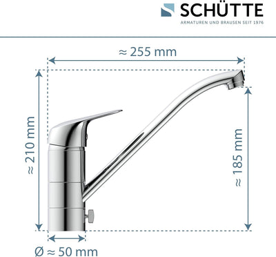 SCHÜTTE MB35210 LUCA abnehmbarer Wasserhahn für die Küche, Spültischarmatur Mischbatterie Unterfenst