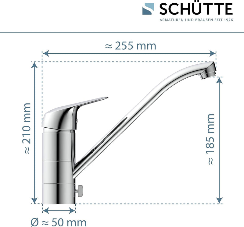 SCHÜTTE MB35210 LUCA abnehmbarer Wasserhahn für die Küche, Spültischarmatur Mischbatterie Unterfenst