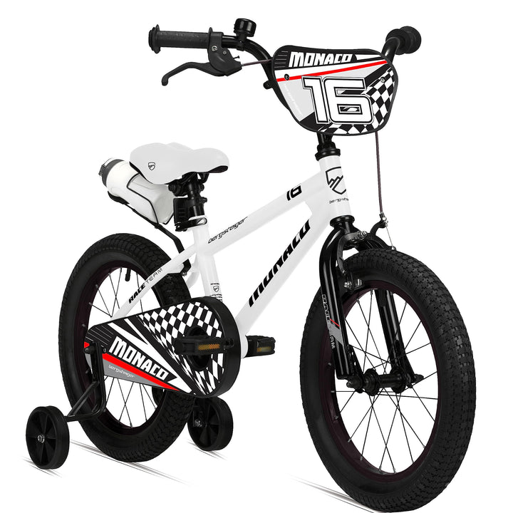 Bergsteiger Monaco 16 Zoll Kinderfahrrad, geeignet für 4, 5, 6 Jahre, BMX, Stützräder, Rücktrittbrem