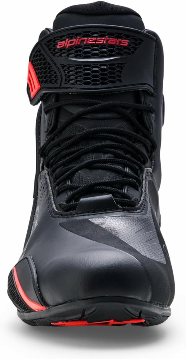 Alpinestars Faster 4 Drystar wasserdichte Motorrad Schuhe, schwarz/rot, 6.5 (38.5) Schwarz Rot 38.5