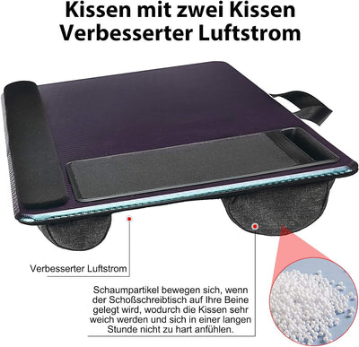 Modazon Laptopkissen für Bett mit Kissen，Laptop Unterlage Zubehör Couch mit Mausunterlage and Handge
