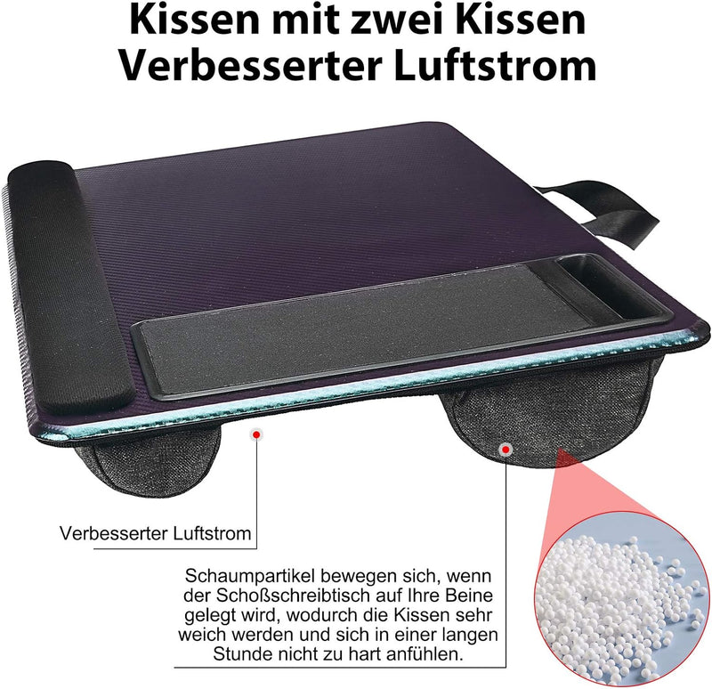 Modazon Laptopkissen für Bett mit Kissen，Laptop Unterlage Zubehör Couch mit Mausunterlage and Handge