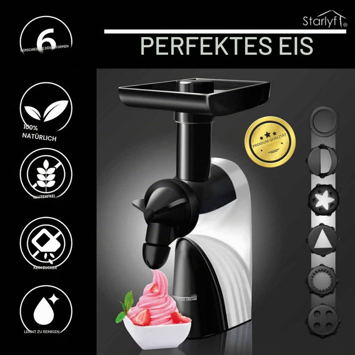 Eisdessertmaschine STARLYF Perfect Ice Cream, Eismaschine mit Frucht, Sehr Einfach zu Verwenden, 100