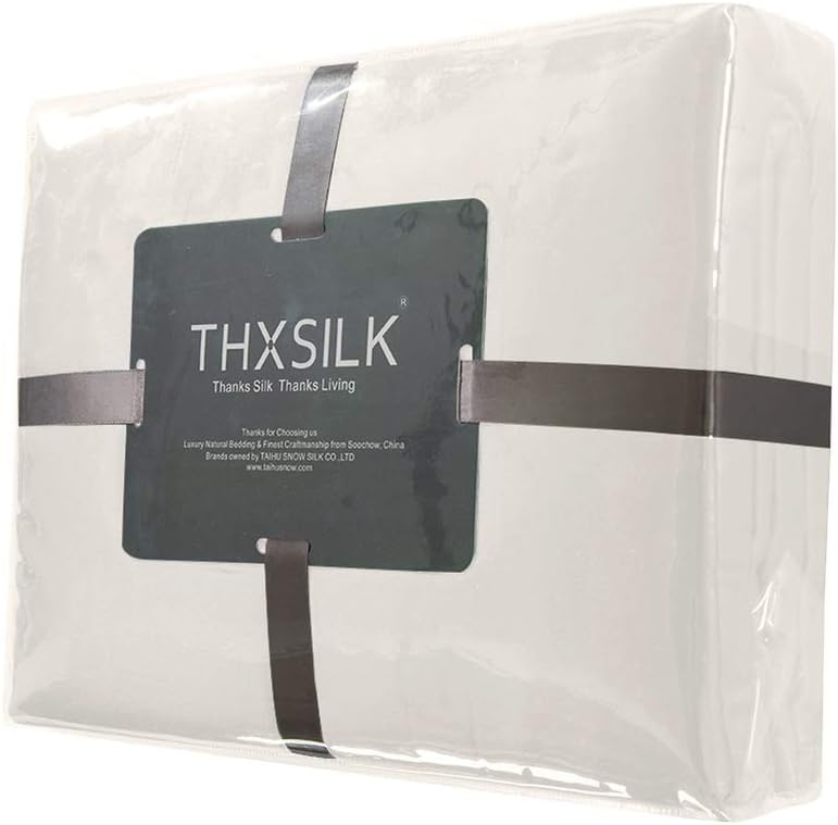 THXSILK 25 Momme Spannbettlaken Seide Bettlaken, 100% Maulbeerseide Bettwäsche Spannbetttuch, Seiden