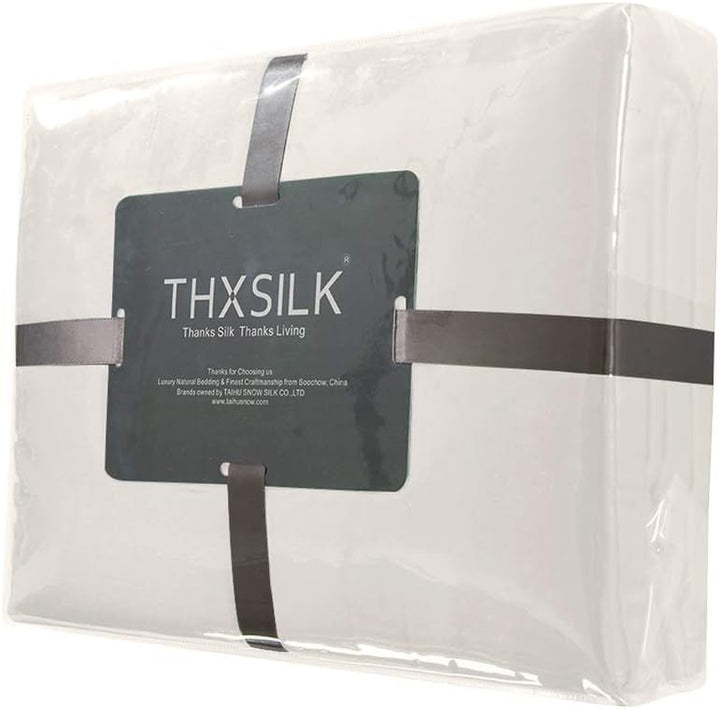 THXSILK Seidenbettwäsche Set 2 teilig, Bettbezug 135 x 200 cm und 80 x 80 cm Kissenbezug, Hypoallerg