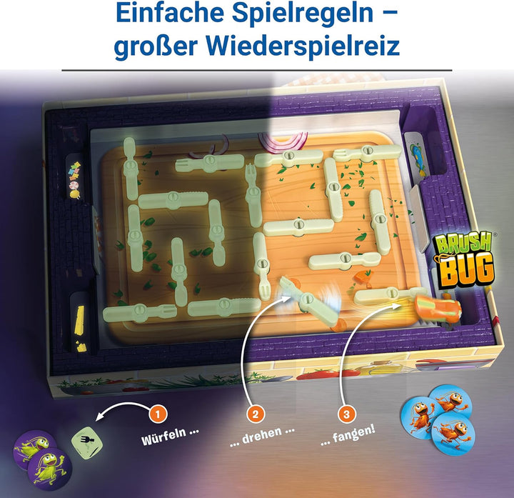 Ravensburger 24762 Kakerlakak Glow in the Dark - Aktionsspiel mit elektronischer Kakerlake für Gross