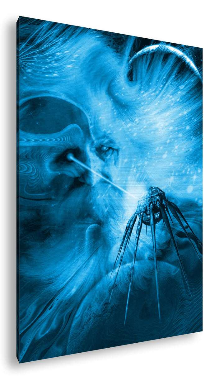 deyoli Abstraktes Raumschiff Zeichnung Format 80x60 Effekt: Monocrome Blau als Leinwandbild, Motiv f