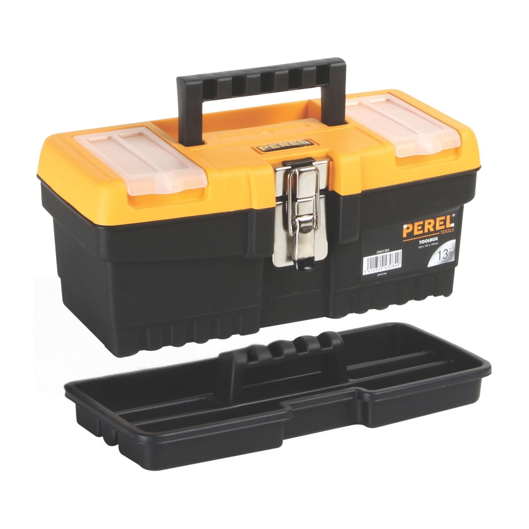 Perel Werkzeugkoffer Kunststoff leer, Werkzeugkasten leer, Werkzeugbox, Werkzeug Organizer Box, Tool