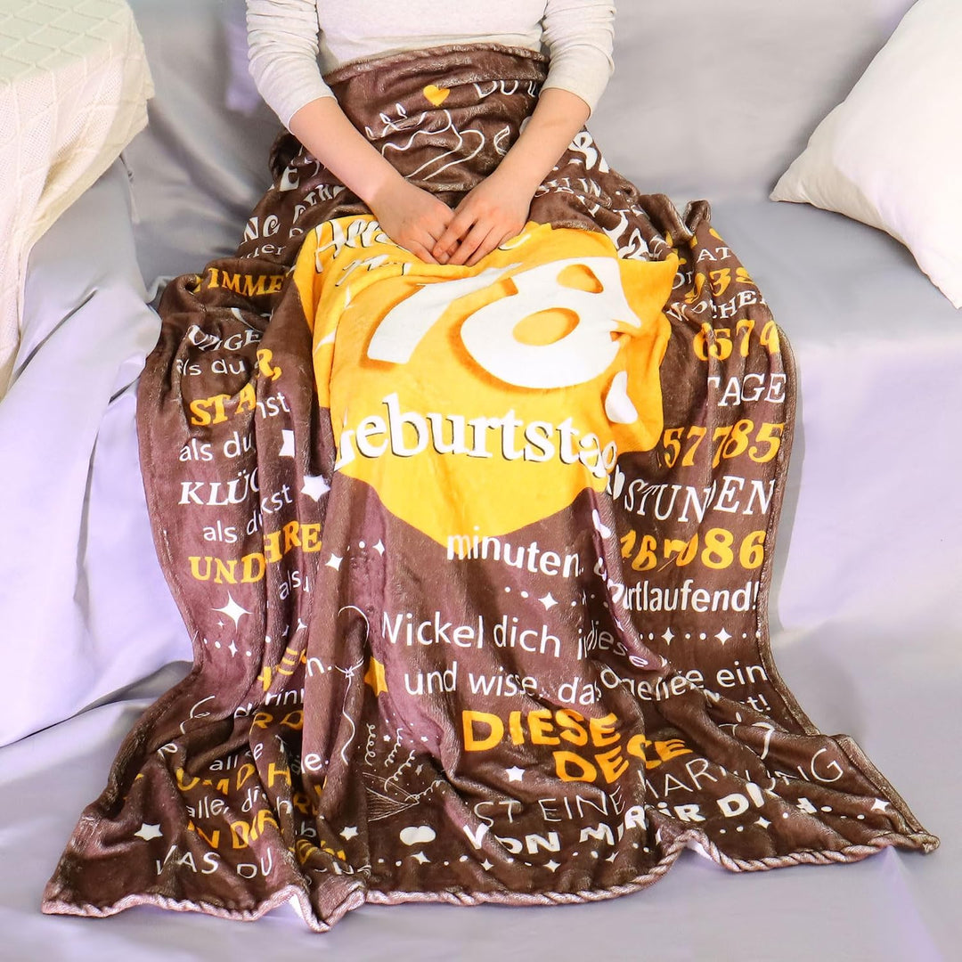 Geschenk zum 18. Geburtstags Mädchen Decke Erwachsenwerden Personalisierte Geschenkidee für 18 Jahre