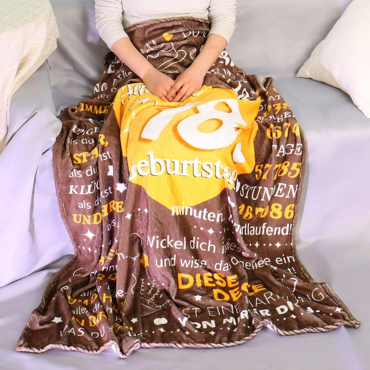 Geschenk zum 18. Geburtstags Mädchen Decke Erwachsenwerden Personalisierte Geschenkidee für 18 Jahre
