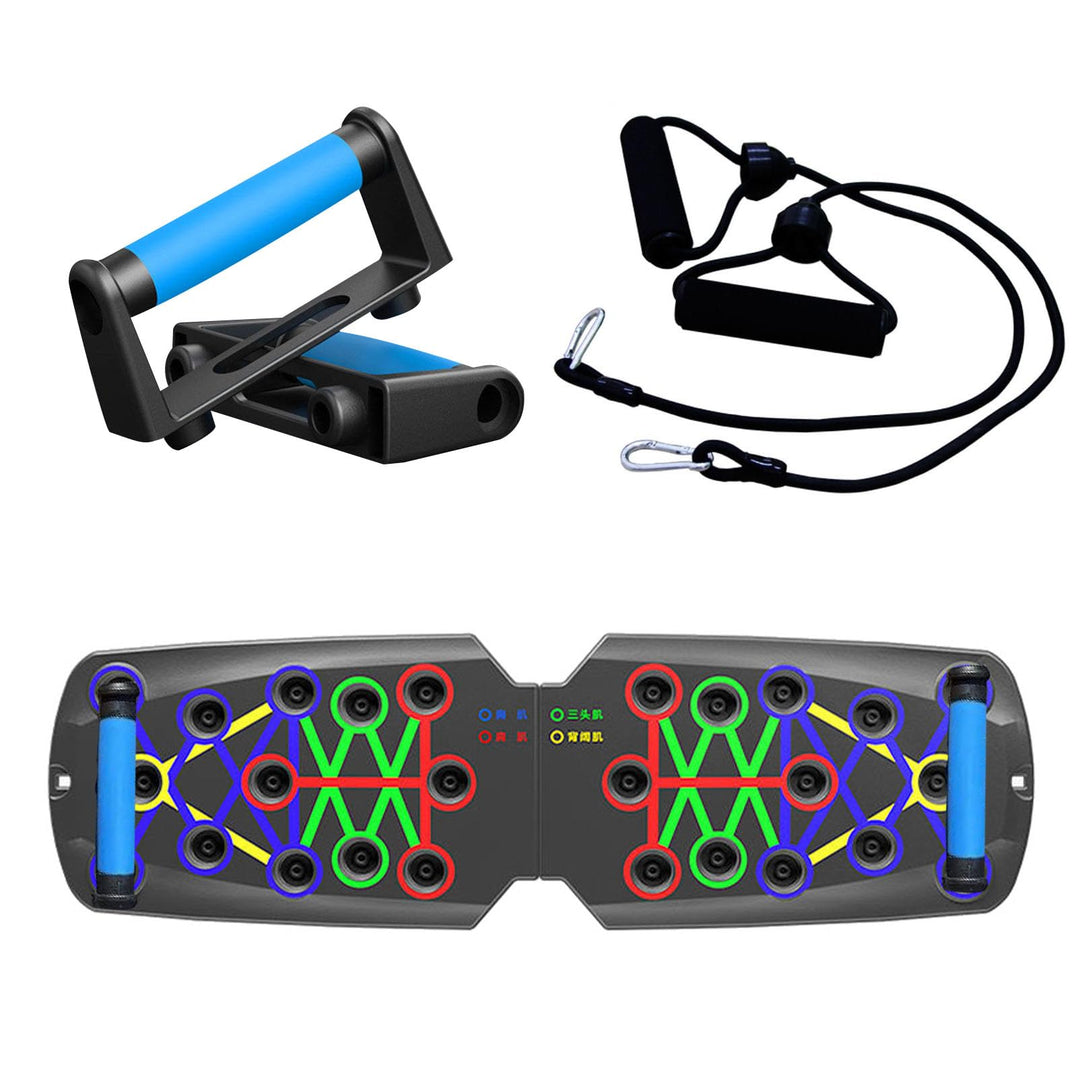 28-in-1 Faltbare Push Up Board mit Widerstandsseil, Multifunktional Liegestützbrett Zuhause Fitnessg