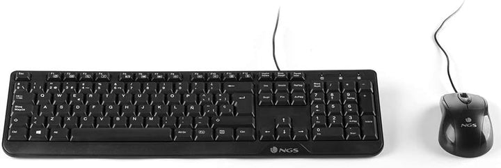 NGS COCOAKIT Set aus Multimedia-Tastatur und optischer Maus mit Kabel, 1000dpi, USB (QWERTY, Portugi