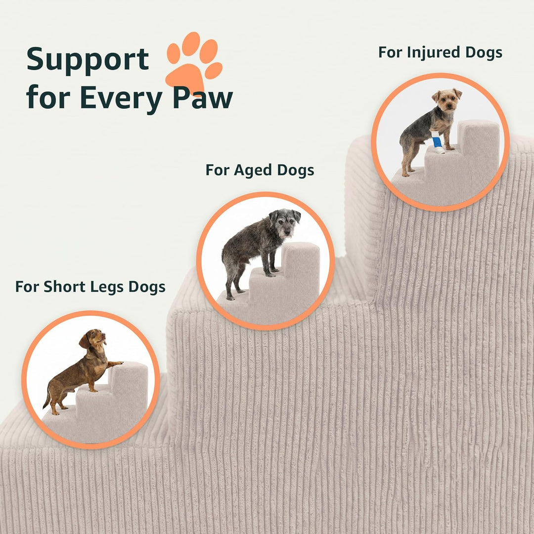 murando Hundetreppe für kleine Hunde mit 3 Stufen – Haustiertreppe, 30 cm hoch, für Bett und Sofa –