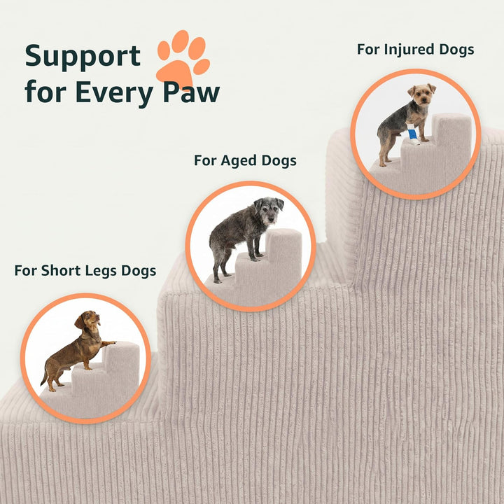 murando Hundetreppe für kleine Hunde mit 3 Stufen – Haustiertreppe, 30 cm hoch, für Bett und Sofa –