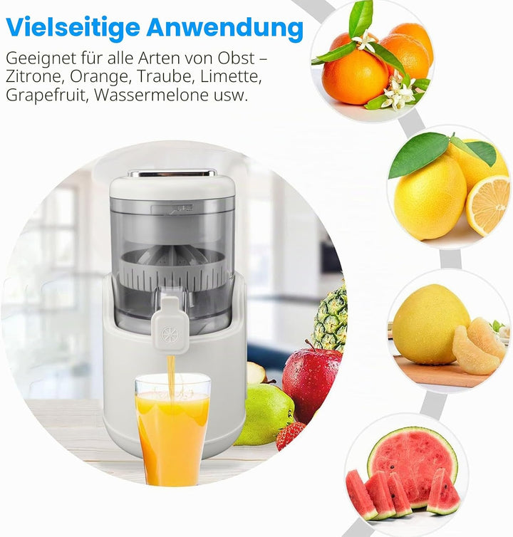Elektrische Entsafter-Maschine, USB Wiederaufladbar, 360-Grad-Motor, Fruchtpresse, Saftpresse, Elekt