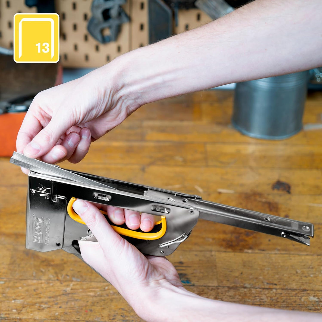 Rapid Tackerklammern Typ 13, 14mm Klammern, 5.000 Stk. Kunststoffbox, Feindrahtklammern für Holz und