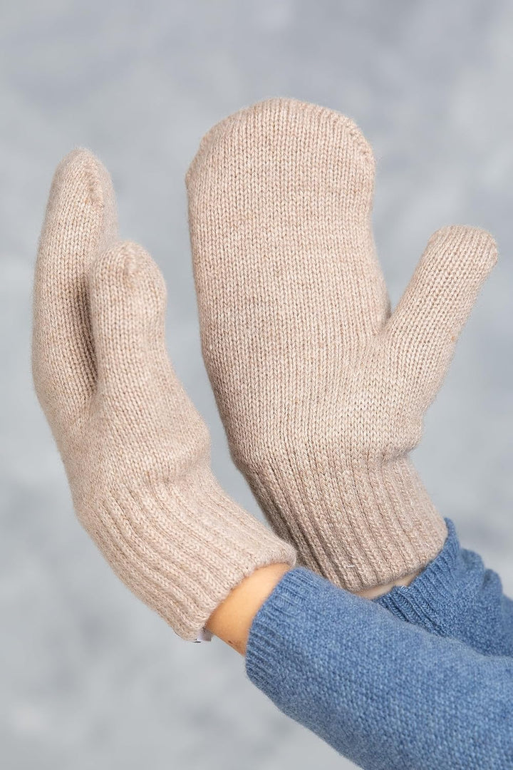 KNITAS Doppellagen Strickhandschuhe aus Wolle für Baby Kleinkind I Winter Warme Gestrickte Handschuh