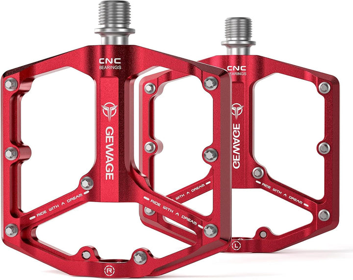 GEWAGE Rennrad-/Mountainbike-Pedale – 3 Lager Fahrradpedale – CNC-gefräste 9/16-Zoll-Flachpedale mit