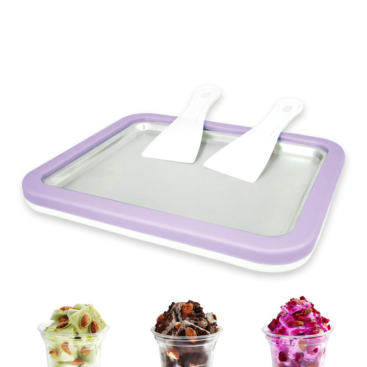 Eisplatte Eis Rolls zum Eis Machen DIY, Ice Cream Machine rolls maker mit 2 Spateln, Gelato Rollmasc