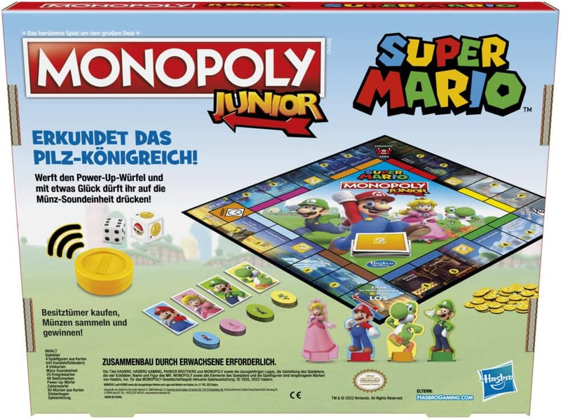 Hasbro Brettspiel Monopoly Junior Super Mario Edition für Kinder ab 5 Jahren Spielen Sie in The Mush
