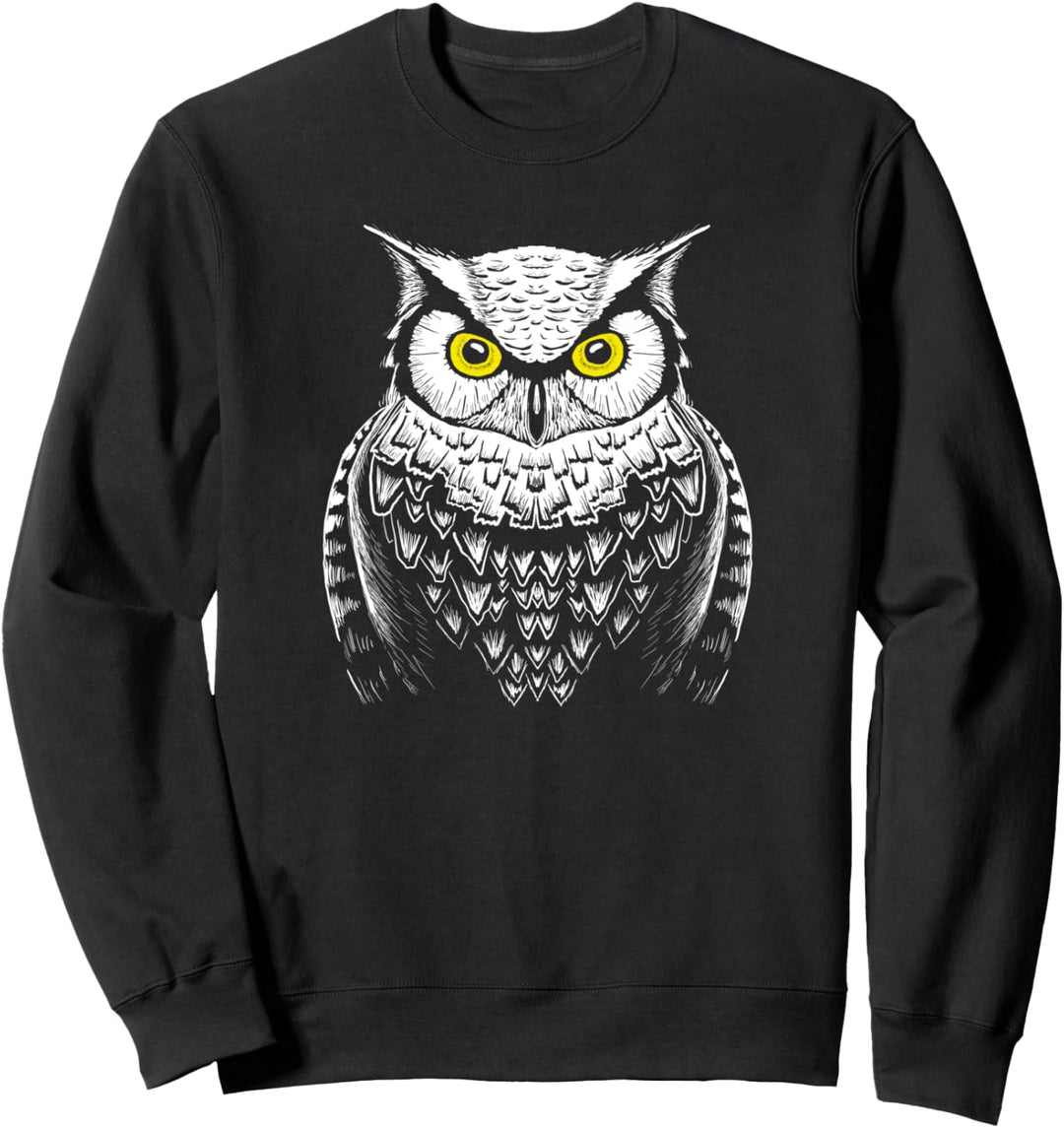 Great Horned Owl Artistic Illustration Ornithophile Sweatshirt