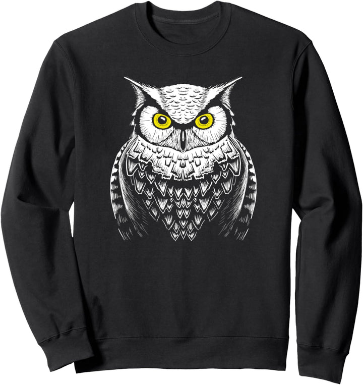 Great Horned Owl Artistic Illustration Ornithophile Sweatshirt