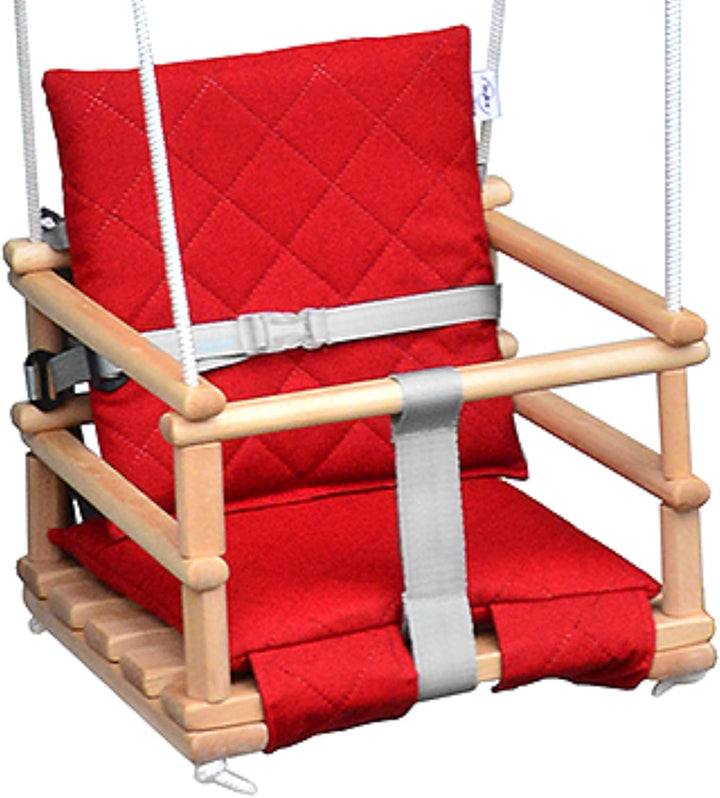Holz Babyschaukel Kinderschaukel Holz Babywippe Zimmerschaukel Indoor Baby Schaukel Stoff Babysitz B