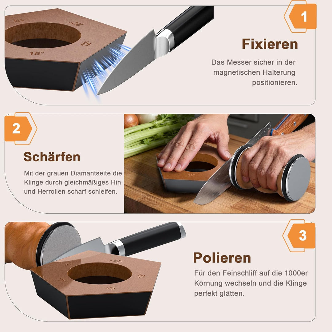 Messerschärfer Profi Mit 12°/15°/17°/19°/22° SchäRfwinkel, Messerschleifer, Knife Sharpener, Schleif