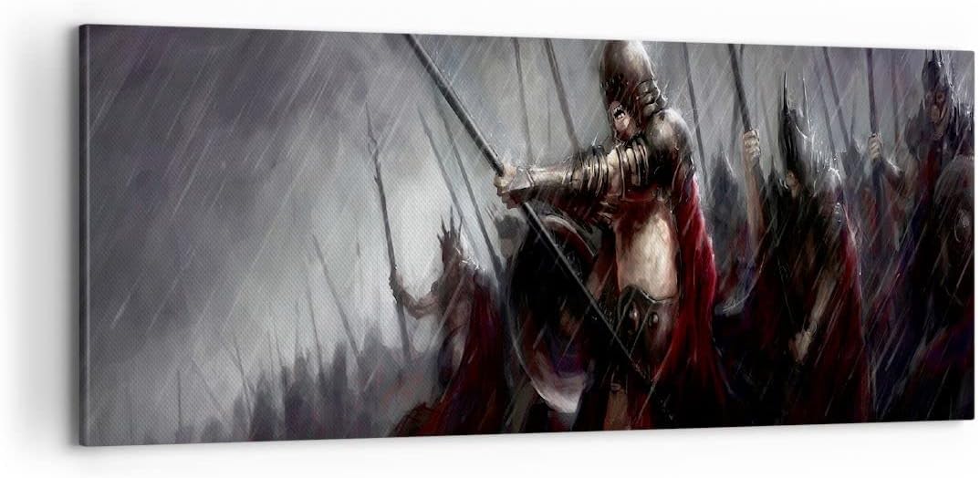 Panorama Bilder auf Leinwand 100x40cm Leinwandbild ritter kampf feld Gross Wanddeko Bild Schlafzimme