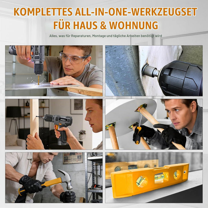 Hi-Spec 8V USB Akku-Bohrschrauber- und Starter-Heimwerkerset. Kabelloser &amp; wiederaufladbarer Elektro