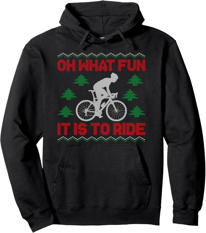 Lustige Rennrad Reiten Radfahren Hässliche Weihnachten Pullover Oh Pullover Hoodie