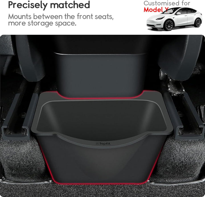 ThinsGO Tesla Model Y hintere Mittelkonsole Aufbewahrungsbox, Passagiere in der 2. Reihe verstauen Z