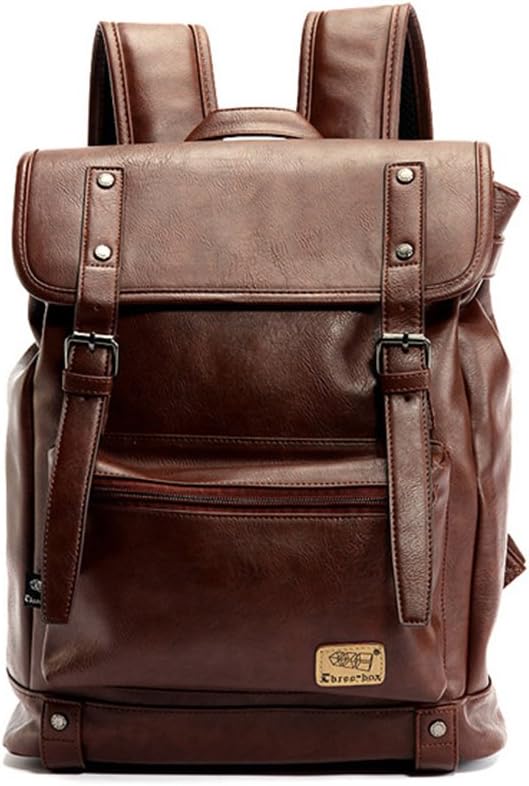 YFbear Daypacks Rucksäcke Kunstleder mit grosser Kapazität Vintage Schulranzen Schultasche Laptop-Ru