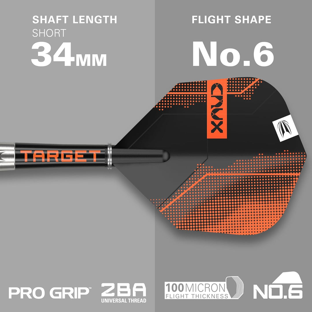 Target Darts Crux 90% Wolfram Swiss Point Stahlspitze Dart Satz 21 g Barrel 02, 21 g Barrel 02